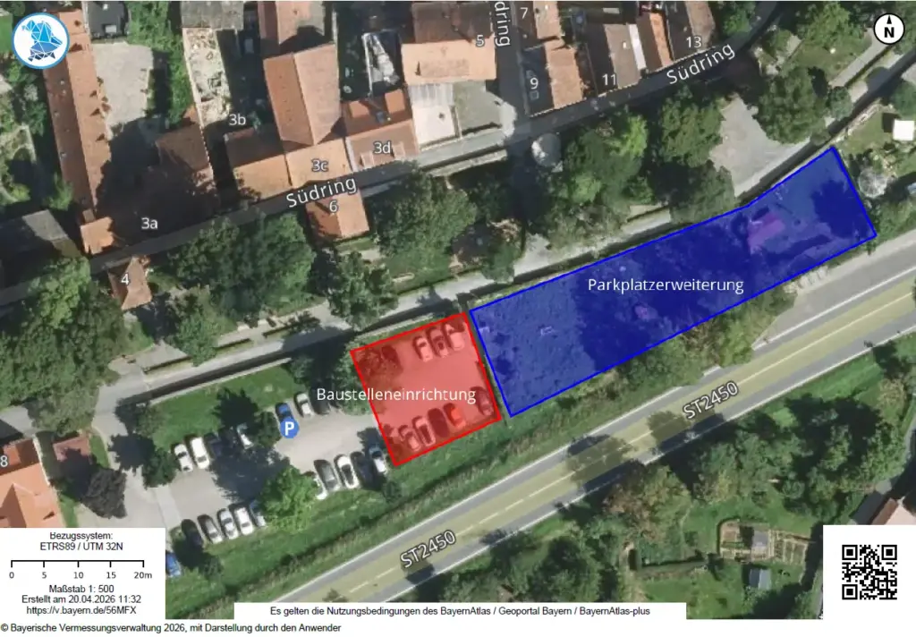 Planskizze zur Parkplatzerweiterung